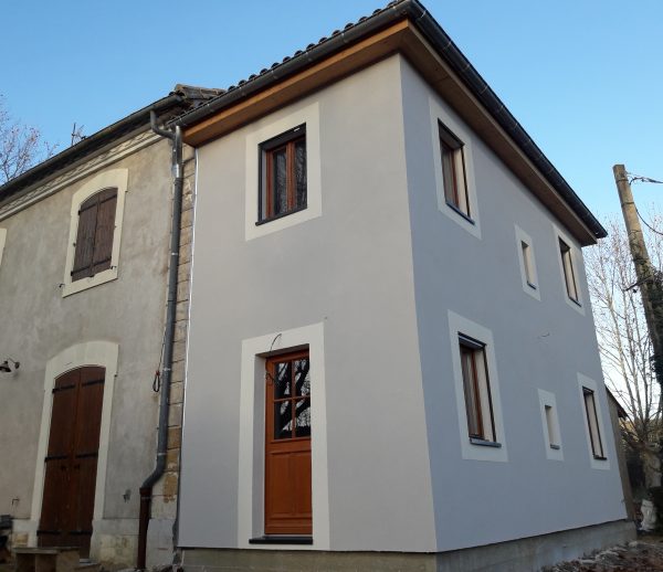 Extension ossature bois enduit Uzes